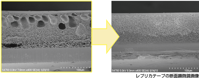 レプリカテープの断面顕微鏡画像